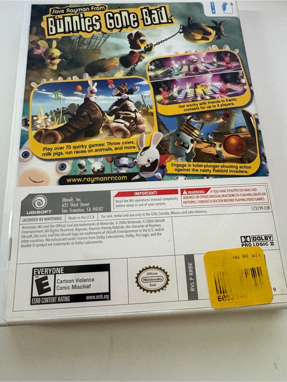 Rayman Raving Rabbids Nintendo Wii Game - Picture 4 of 6